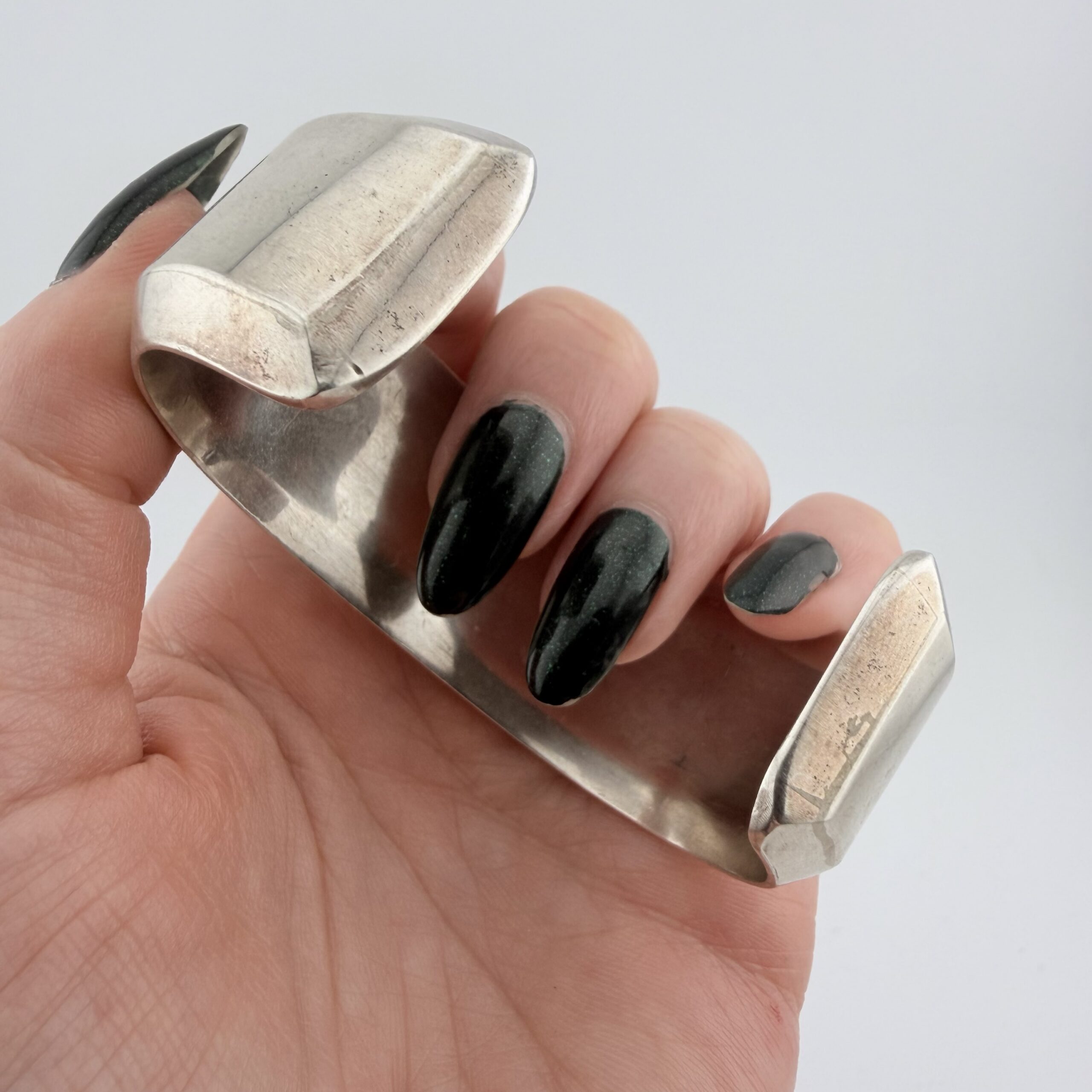 Vintage Willie Shaw Native American Sterling Silver Celestial Inlay Cuff Bracelet - Image 6