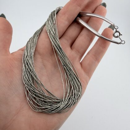 Vintage Quoc 30 Strand Liquid Sterling Silver Necklace