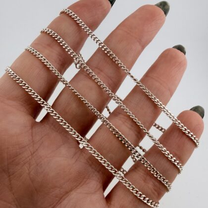 Long Sterling Silver Curb Link Chain - 72cm, 2mm