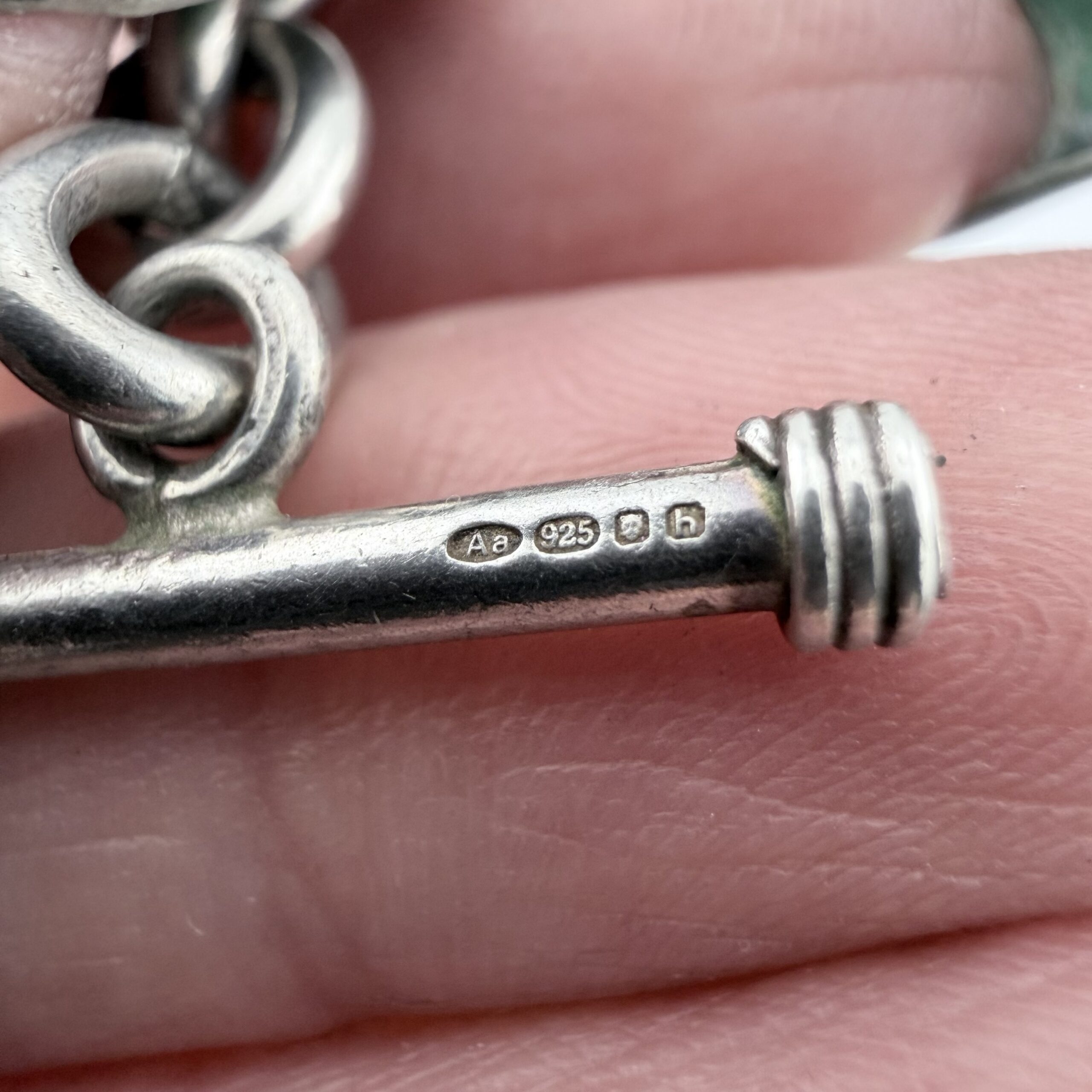 Chunky Andea Sterling Silver Love Heart Chain Bracelet - Image 5