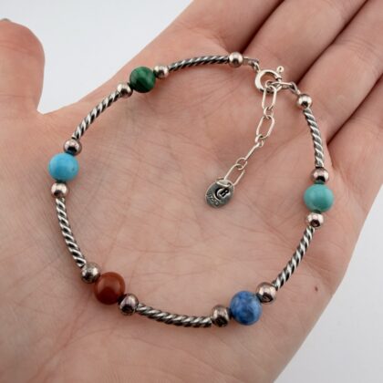 Carolyn Pollack Relios Sterling Silver and Mixed Gemstone Bracelet