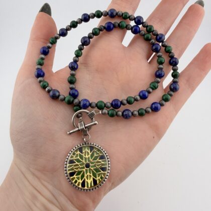 Carolyn Pollack Relios Lapis Lazuli and Malachite Beaded Necklace