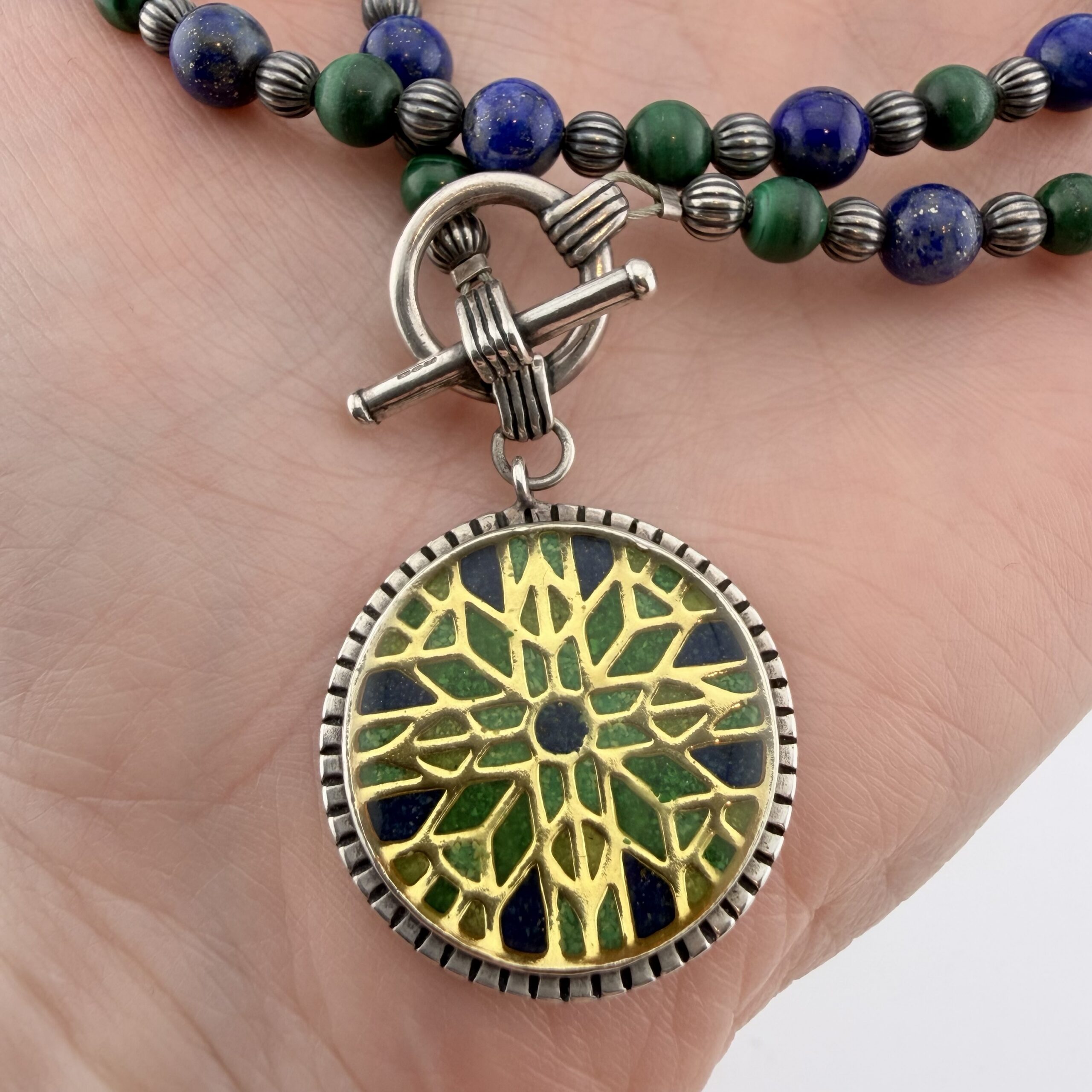 Carolyn Pollack Relios Lapis Lazuli and Malachite Beaded Necklace - Image 2