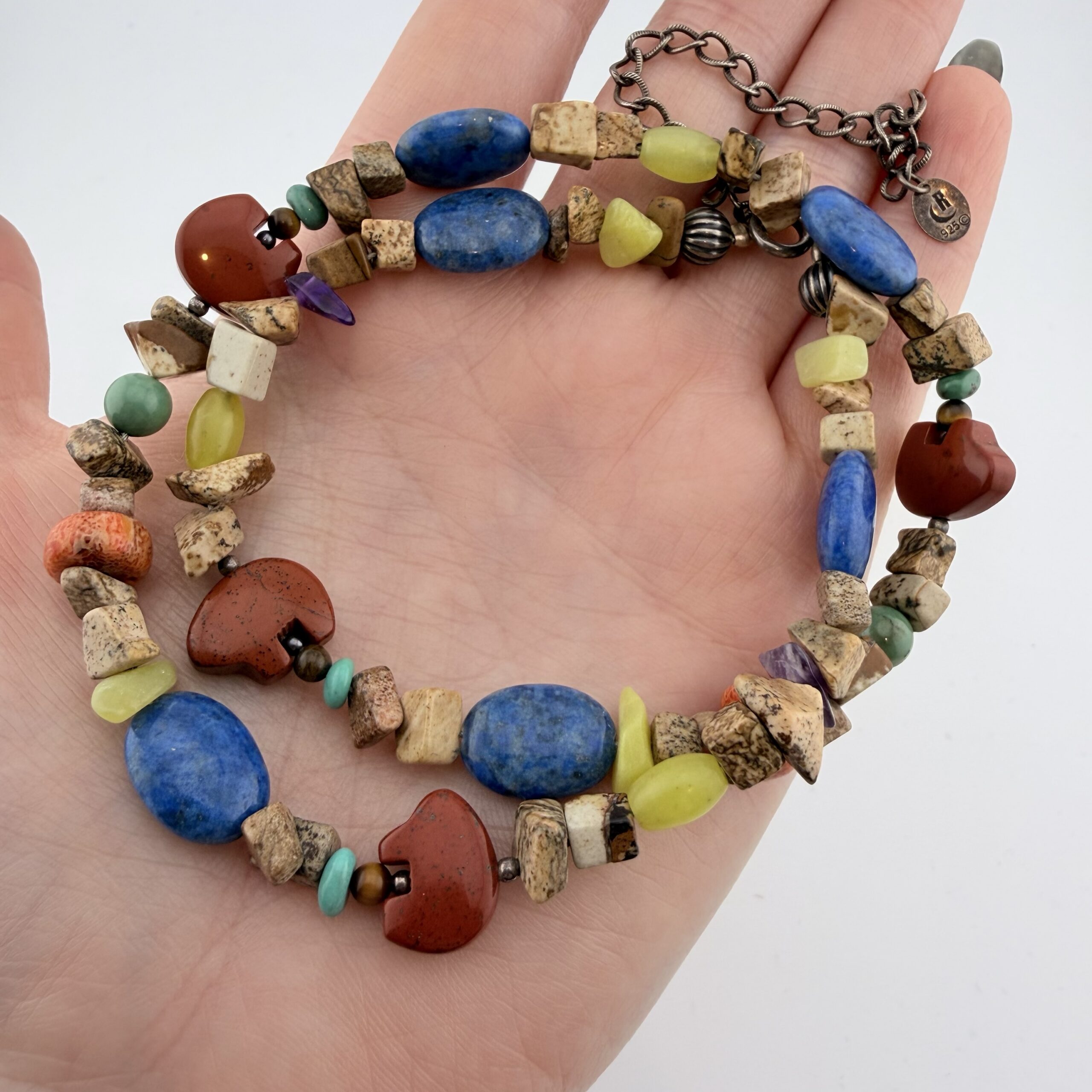 Carolyn Pollack Relios Mixed Gemstone Bear Necklace