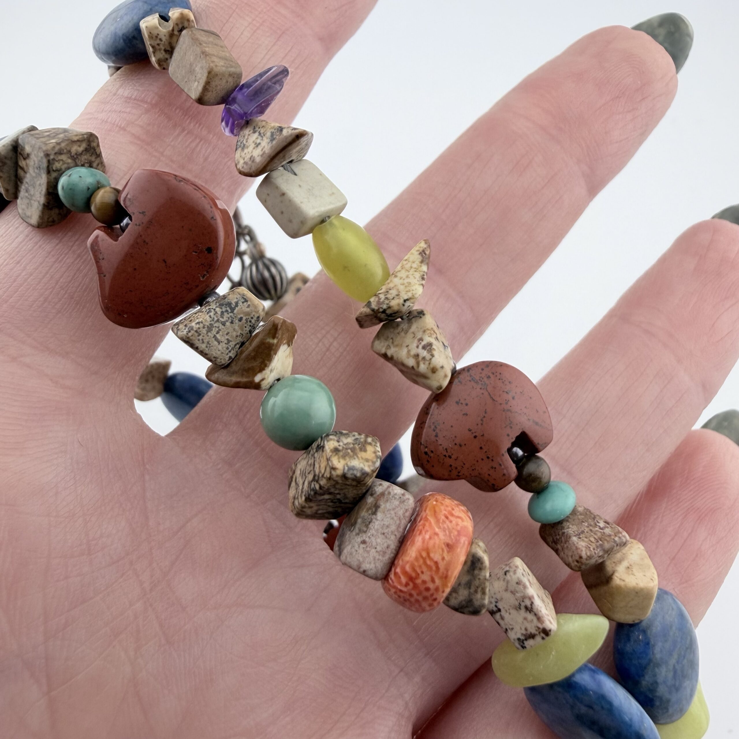 Carolyn Pollack Relios Mixed Gemstone Bear Necklace - Image 4