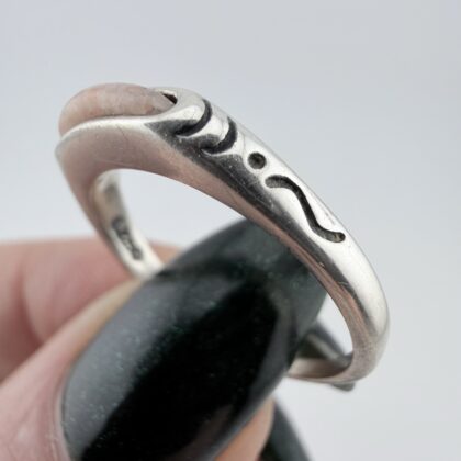 Carolyn Pollack Relios Southwestern Sterling Silver and Mother of Pearl Stacking Ring