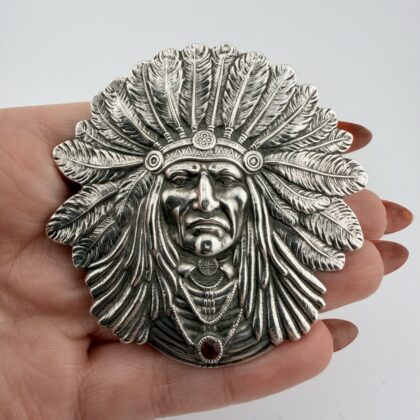 Very Large Vintage Native American Chief Brooch
