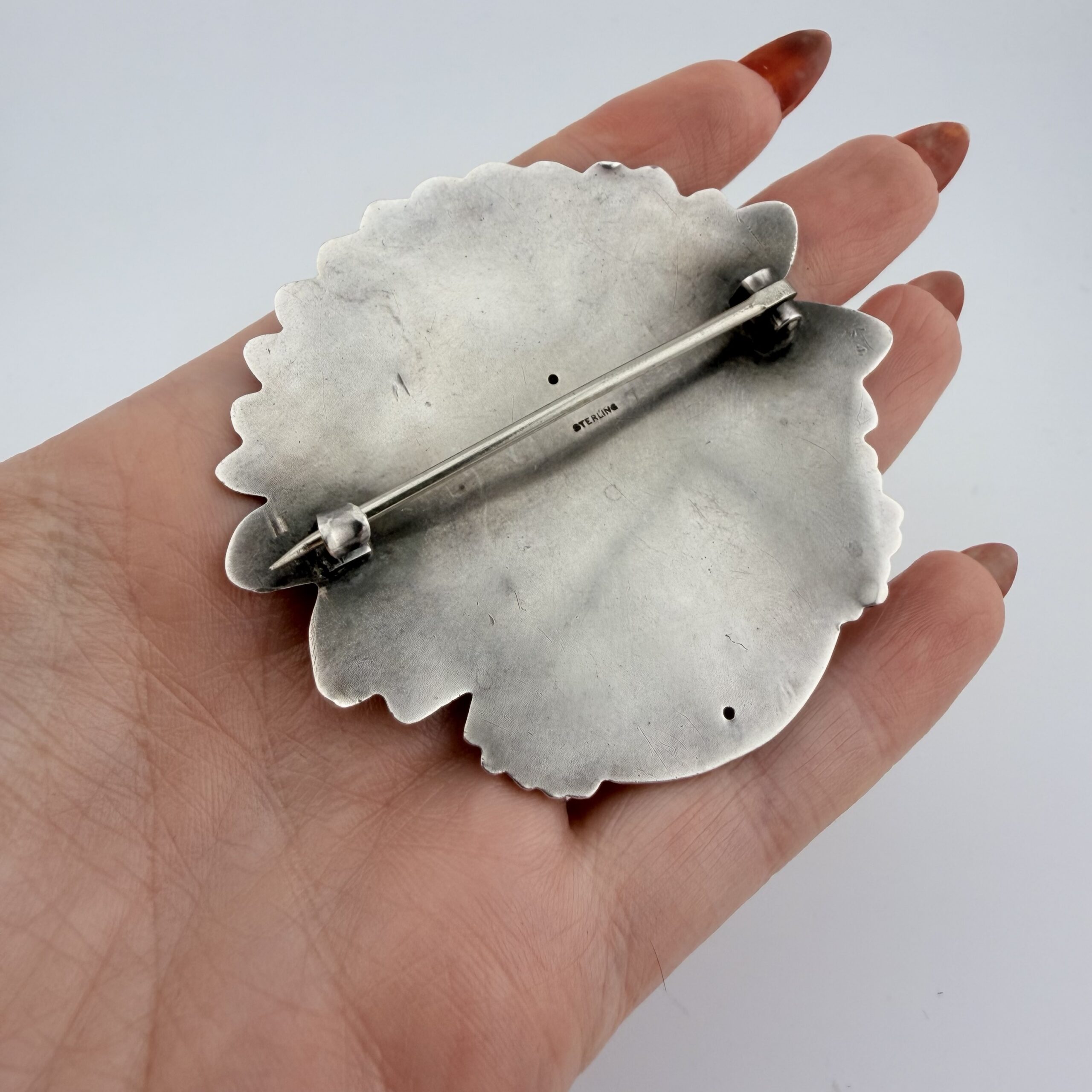 Very Large Vintage Native American Chief Brooch - Image 6