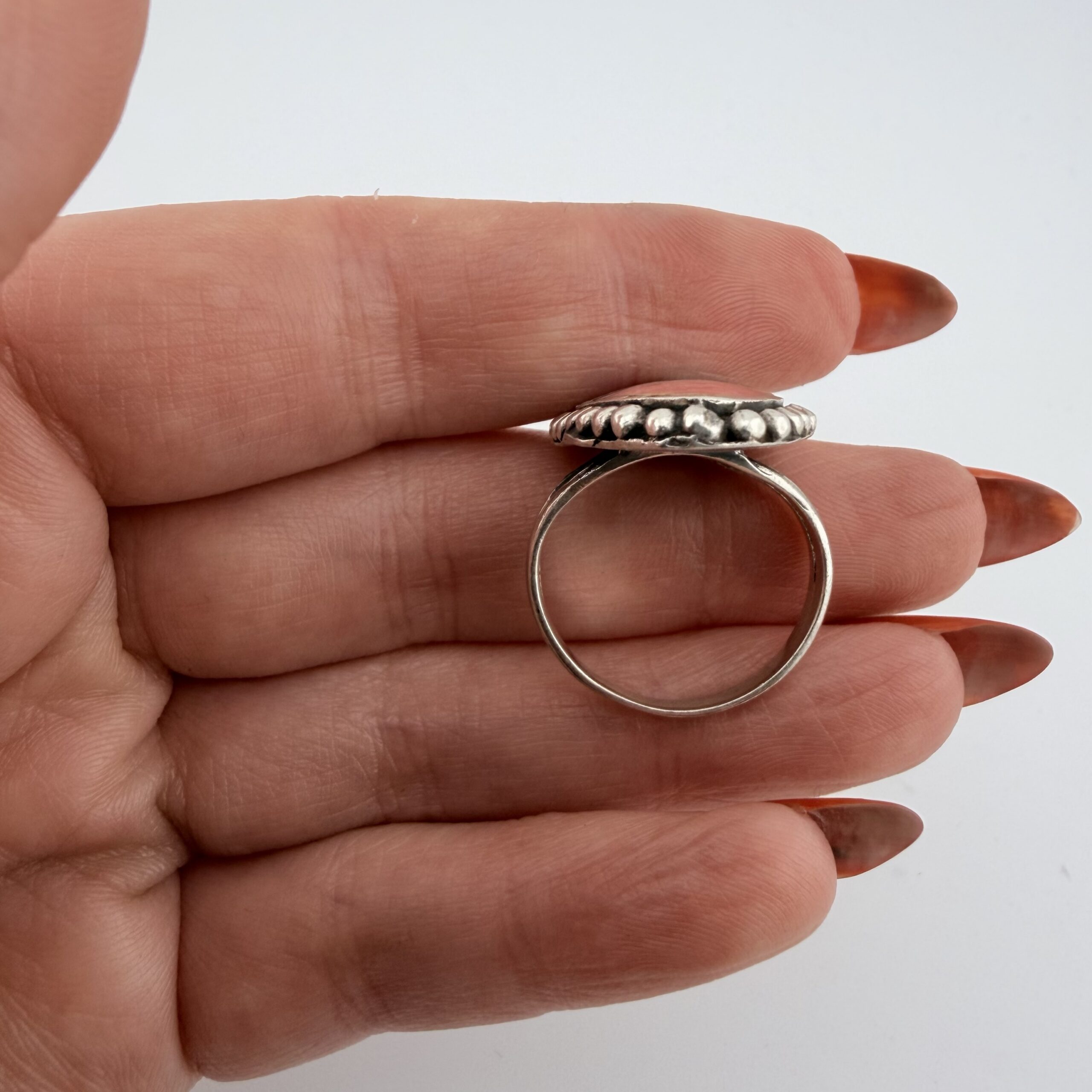 Native American Sterling Silver Inlay Ring - Image 5