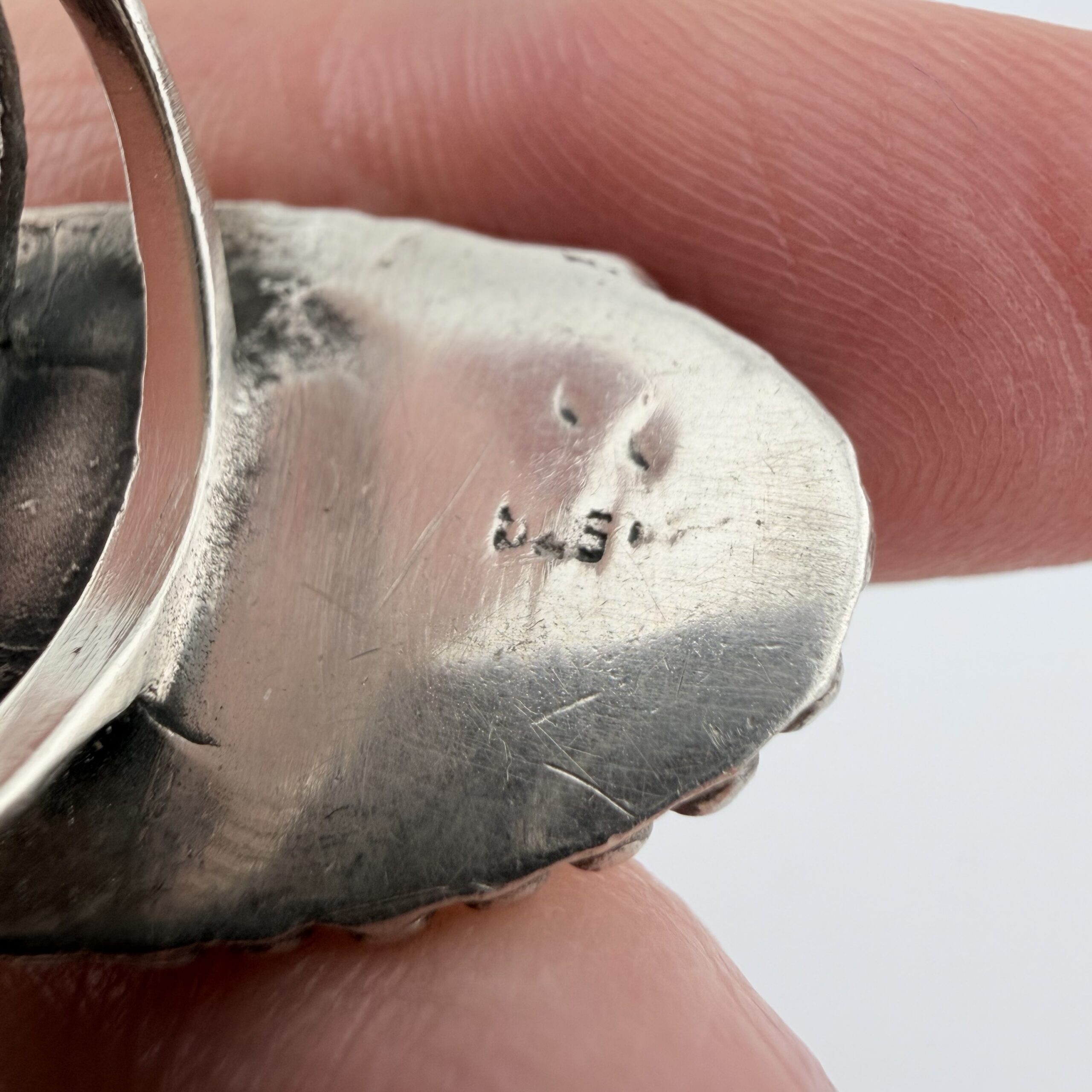 Native American Sterling Silver Inlay Ring - Image 6