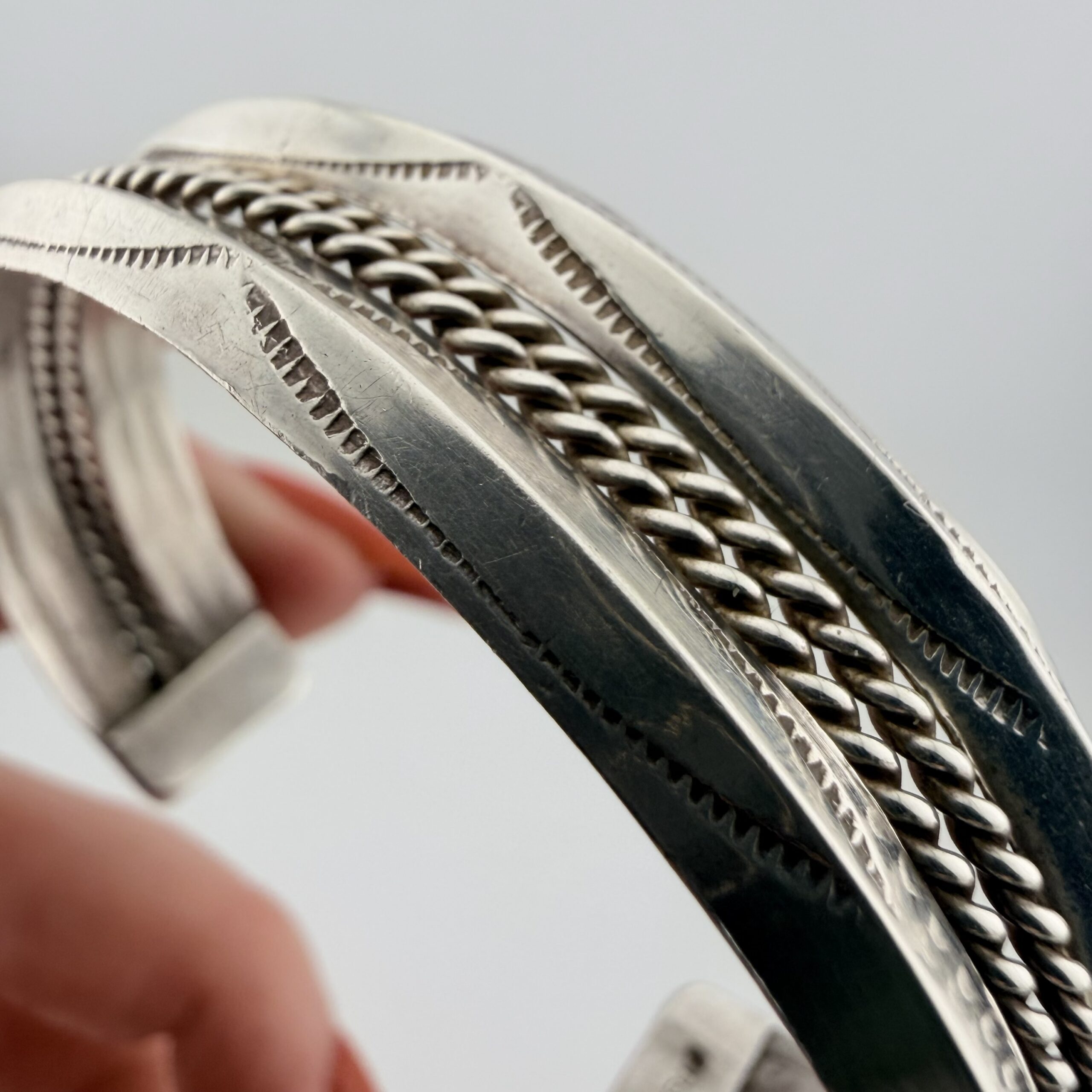 Vintage Native American Sterling Silver Cuff Bracelet - Image 3