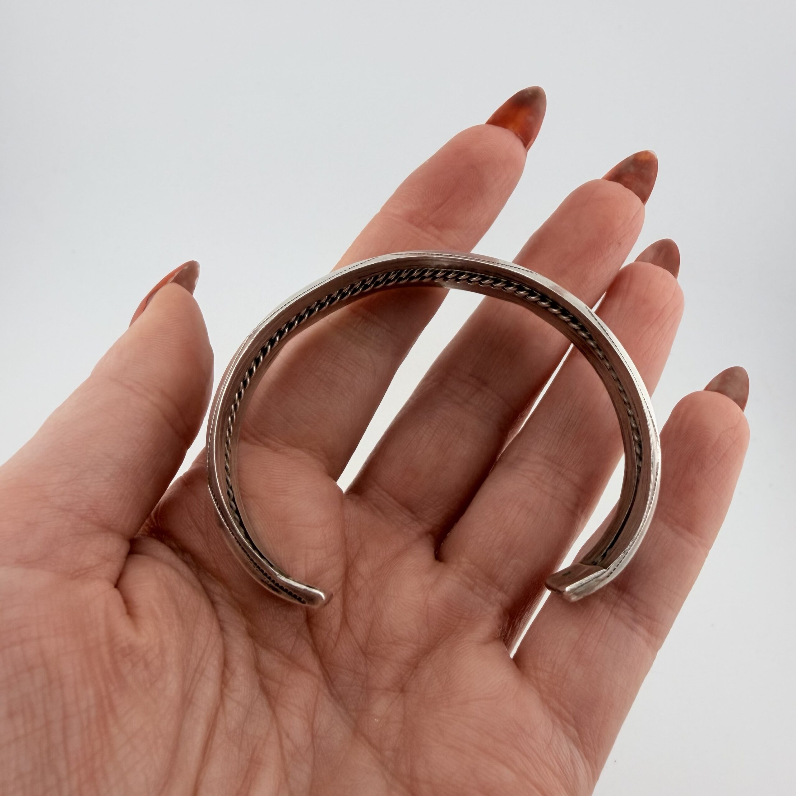 Vintage Native American Sterling Silver Cuff Bracelet - Image 5