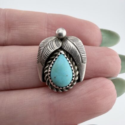 Vintage Native American Navajo Sterling Silver and Turquoise Pendant