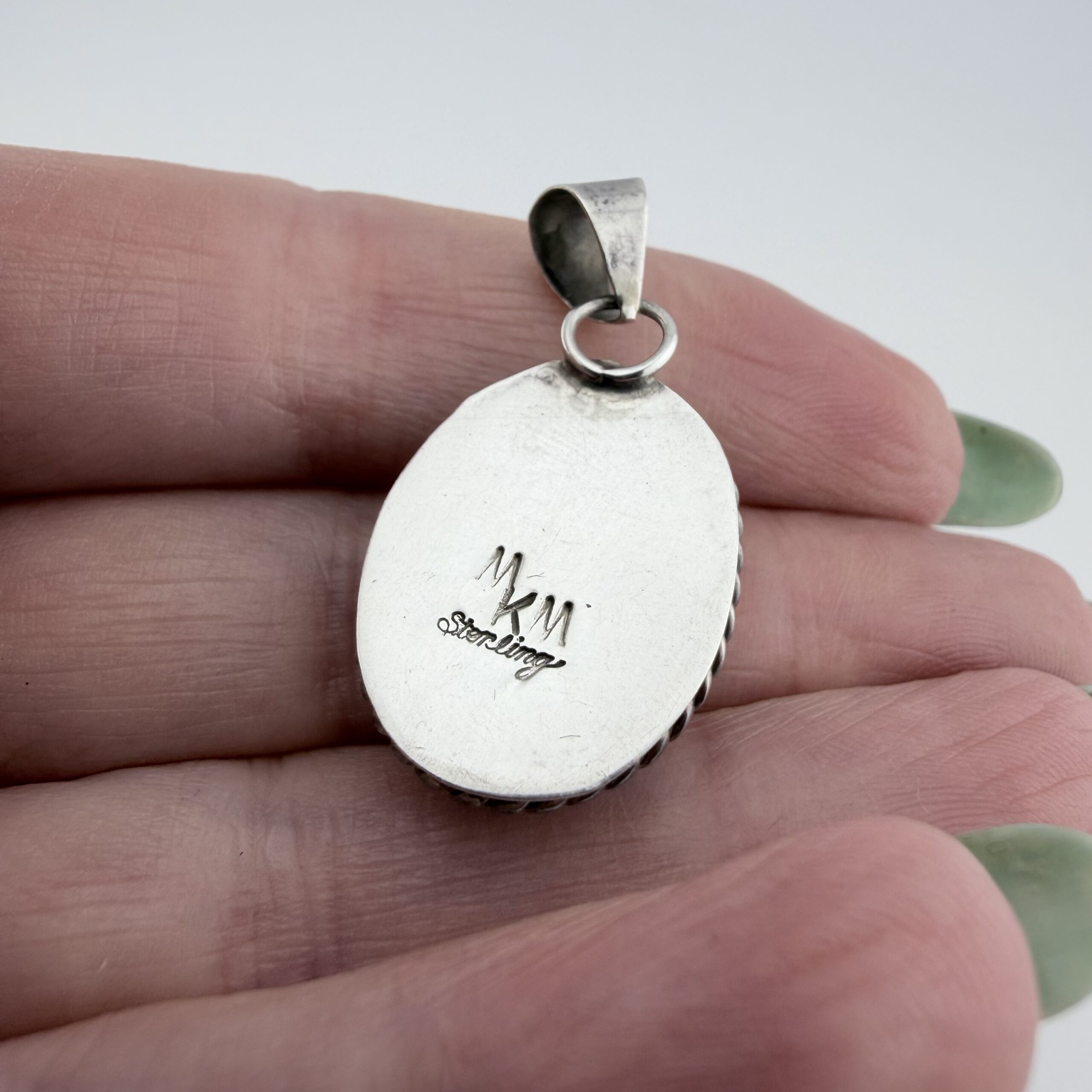Vintage Native American Sterling Silver and Carnelian Pendant - Image 5